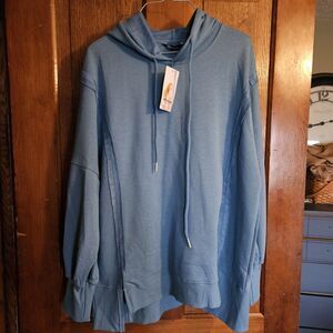 Pretty Garden Womens Large Light Blue Oversize Sweatshirt Hoodie